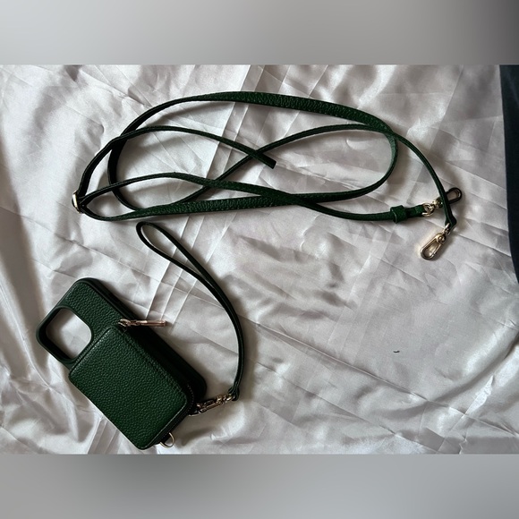 iPhone 13 Wallet Case Crossbody, dark green 
For 6.1” - Picture 13 of 14